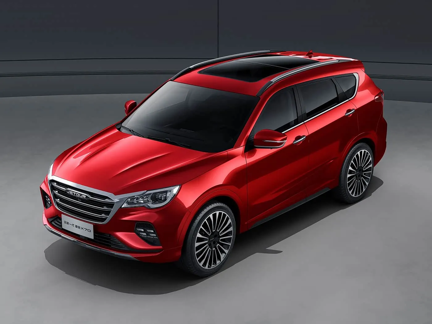 ยี่ห้อใหม่ Chery Jetour X70 SUV ไดรฟ์อัตโนมัติ Euro VI Emission Alloy แร็คหลังคาด้านหลังกล้องเบาะหนัง