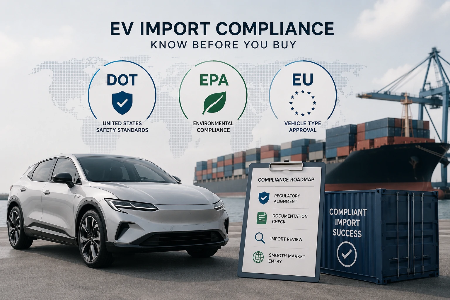 มาตรฐาน DOT, EPA และ EU: สิ่งที่ผู้นำเข้า EV ต้องรู้ก่อนซื้อ